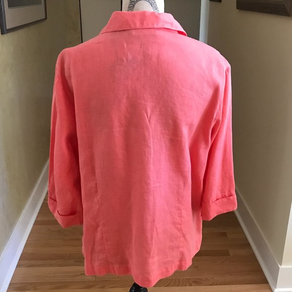 Preston & York 100% Plus Size Linen Blouse Size 18 - Picture 2 of 11